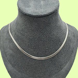 Italian-made Steel Herringbone Chain Necklace